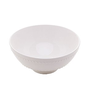 Bowl De Porcelana New Bone Bolinha Branco 15Cm