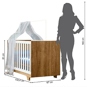 BERÇO MINICAMA LIFE – TIGUS – BRANCO/IPE