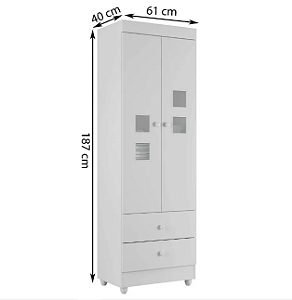 GUARDA-ROUPA LIFE 2 PORTAS – TIGUS – BRANCO