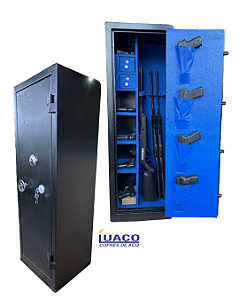 Cofre para 06 armas longas 1,30x42x40 Preto