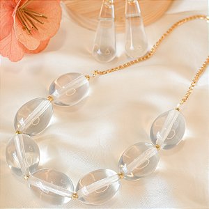 Mais Bella - Colar curto resina transparente
