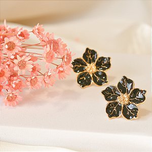 Mais Bella - Brinco Flor Preto