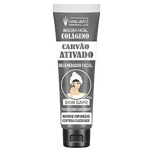 Máscara Facial Colágeno Carvão Ativado Capim Limão