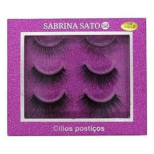 Kit com 3 Pares de Cílios Postiços 5D + Cola Sabrina Sato SS