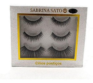 Kit com 3 Pares de Cílios Postiços 5D + Cola Sabrina Sato SS-724