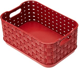 Caixa Organizadora Rattan N° 1, 520ml, Vermelha, Arthi