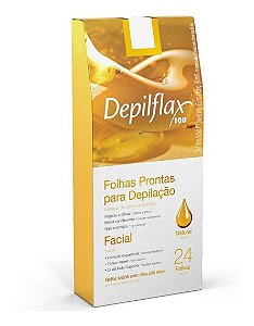 Folhas Prontas p/ Depilação Facial Natural Depilflax - Natural 24 und