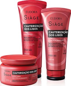 Combo Siàge Cauterização dos Lisos: Shampoo 250ml + Condicionador 200ml + Máscara Capilar 250g