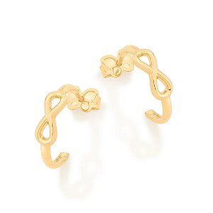 Brinco meia argola infinito folheado a ouro 18k - tam.único 5264850000