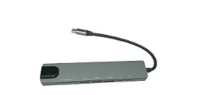 ADAPTADOR HUB TIPO-C 8 IN1 COM SAÍDA HDMI USB PARA NOTEBOOK