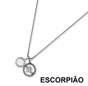 COLAR SIGNO ESCORPIÃO - RÓDIO NEGRO