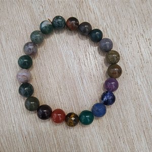 Pulseira 8mm Chakras Jaspe Sanguineo