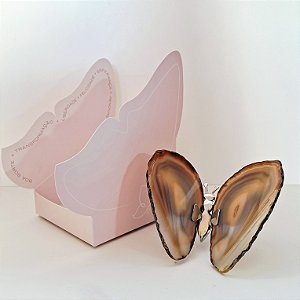 Borboleta Ágata Marrom - Prata - Coleção Asas