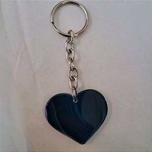 Chaveiro Coração de Ágata Azul