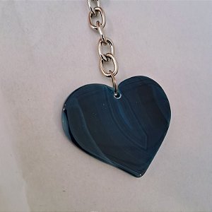 Chaveiro Coração de Ágata Azul