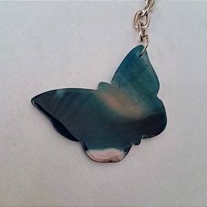 Chaveiro Borboleta de Ágata Azul