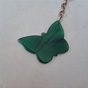 Chaveiro Borboleta de Ágata Verde