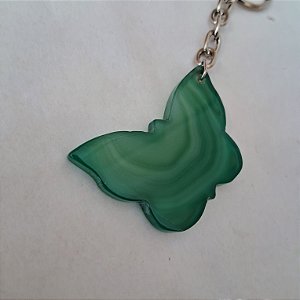 Chaveiro Borboleta de Ágata Verde