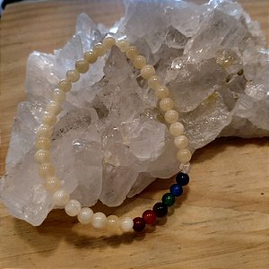 Pulseira 4mm Chakras Calcita Amarela