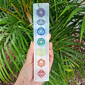 Régua Selenita Chakras - 20cm