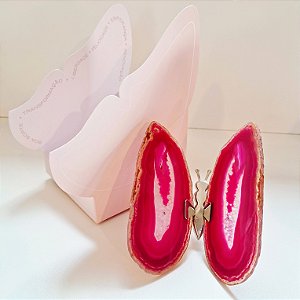 Borboleta Ágata Pink - Prata - Coleção Asas