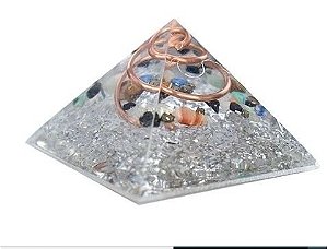 Orgonite Pirâmide Amplitude Peras Coloridas  - Equilíbrio de Energia 6cm