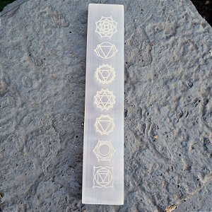 Régua Selenita Chakras - 20cm