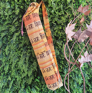 Bolsa Sacola Indiana Porta Mat Tapete Yoga - Laranja e Amarela