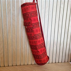 Bolsa Sacola Indiana Porta Mat Tapete Yoga - Vermelho - Com Ziper