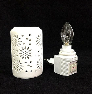 Aromatizador Elétrico com Iluminação Arabesco Branco - Bivolt