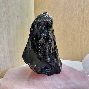 Obsidiana Negra Bruta - Base Serrada