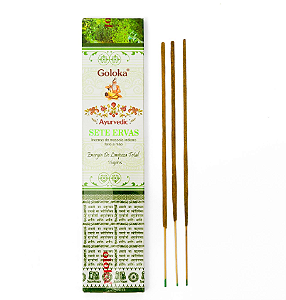 Incenso Massala Goloka Ayurvedic Sete Ervas - Energia da Limpeza Total