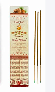 Incenso Massala Goloka Ayurvedic Cedar Wood - Energia da Espiritualidade e Proteção