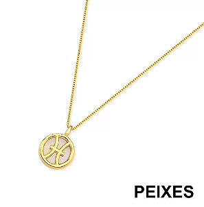 Colar Signo Peixes M - Folheado a Ouro