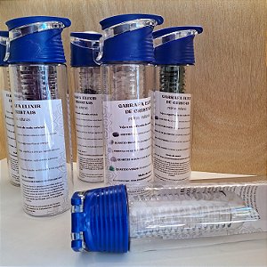 Garrafa para Infusão Elixir de Pedras Naturais - Tampa Azul - 700ml