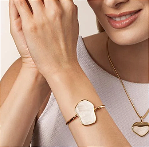 Pulseira Bracelete Fragmentos Forma Livre- Folheado a Ouro