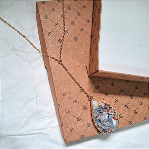 Colar Calcedônia - Folheado a Ouro