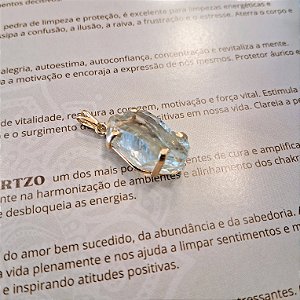 Pingente Garra Prasiolita Bruta - Folheado a Ouro