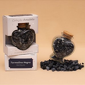 Garrafa Coração Turmalina Negra - Coleção Amuleto