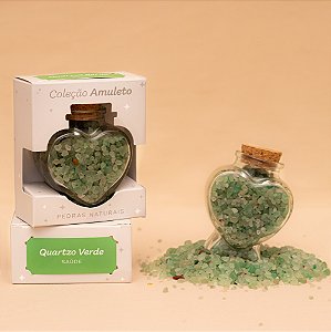 Garrafa Coração Quartzo Verde - Coleção Amuleto
