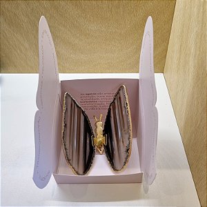 Borboleta Ágata Mesclada - Borda Dourada - Coleção Asas