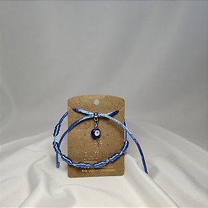 Pulseira 7 Nós Kabbalah olho grego Azul
