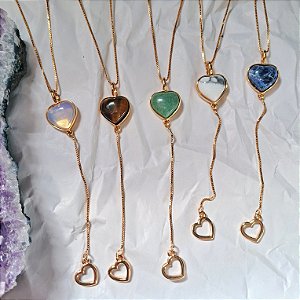 Colar Coração com Pingente Fio - Folheado a Ouro