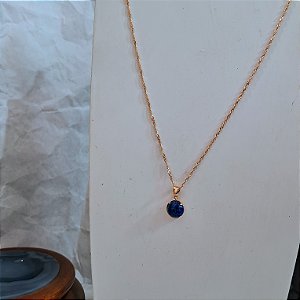Colar Garra Lápis Lazuli - Folheado a Ouro
