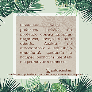 Conjunto Brinco e Colar Obsidiana Negra - Ródio Branco