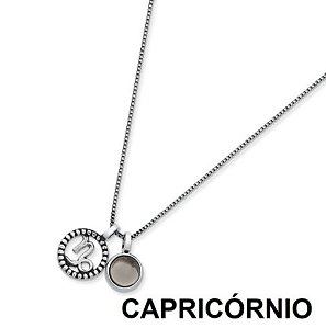 Colar Signo Capricórnio - Prata Envelhecida