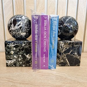 Aparador de Livro Cubo e Esfera Ônix Zebra