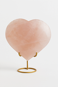 Coração Quartzo Rosa Facetado