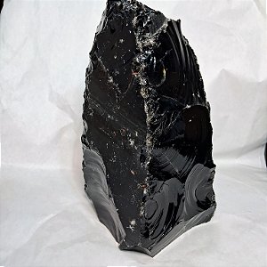 Obsidiana Negra Bruta - Base Serrada
