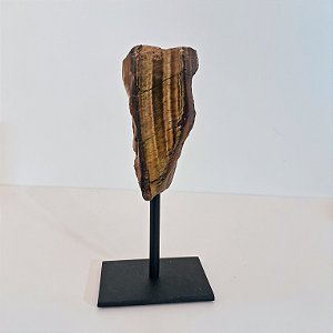 Olho de Tigre Bruto e Lapidado - Base de Ferro